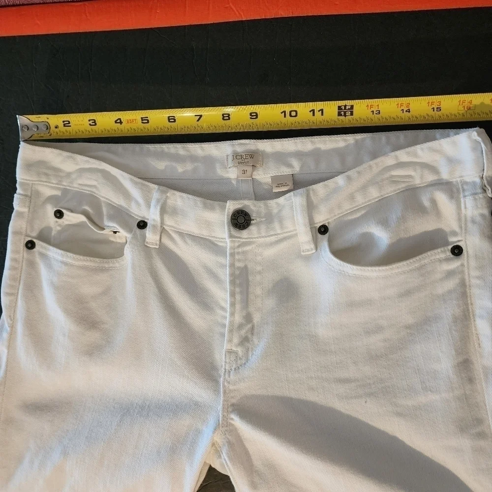 J.Crew White & Navy Striped Jeans Size 31 (spot) Inseam 27